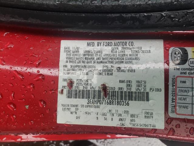 Photo 11 VIN: 3FAHP07168R180356 - FORD FUSION 