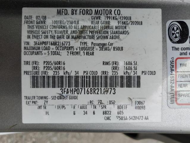 Photo 11 VIN: 3FAHP07168R216773 - FORD FUSION 