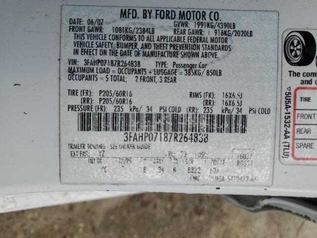 Photo 11 VIN: 3FAHP07187R264838 - FORD FUSION SE 