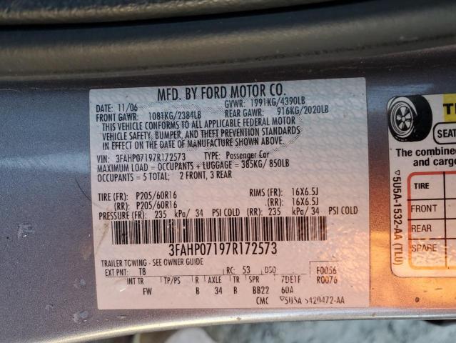 Photo 11 VIN: 3FAHP07197R172573 - FORD FUSION 