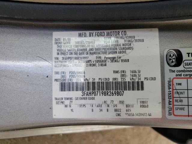 Photo 11 VIN: 3FAHP07198R269807 - FORD FUSION 