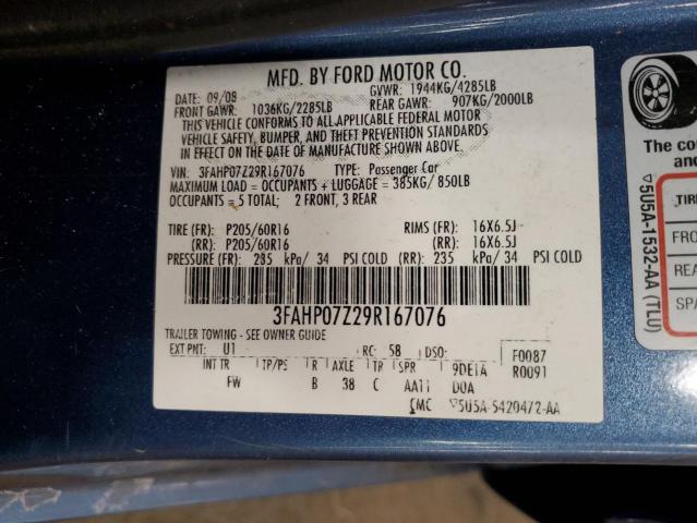 Photo 11 VIN: 3FAHP07Z29R167076 - FORD FUSION SE 