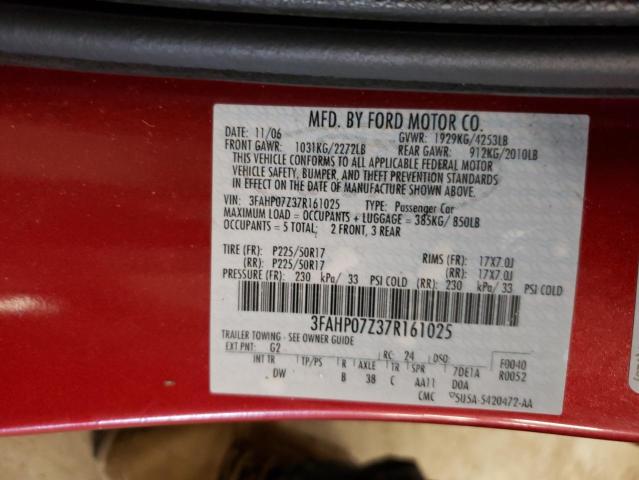 Photo 12 VIN: 3FAHP07Z37R161025 - FORD FUSION 