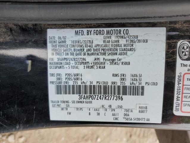 Photo 11 VIN: 3FAHP07Z47R277396 - FORD FUSION SE 