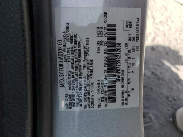 Photo 11 VIN: 3FAHP07Z59R212060 - FORD FUSION SE 