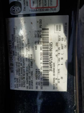 Photo 11 VIN: 3FAHP07Z69R190585 - FORD FUSION SE 