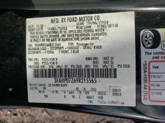 Photo 11 VIN: 3FAHP07Z69R215565 - FORD FUSION SE 