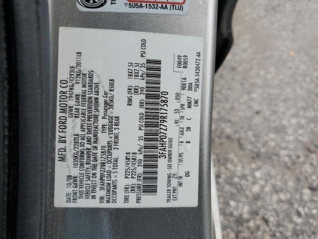 Photo 11 VIN: 3FAHP07Z79R175870 - FORD FUSION SE 