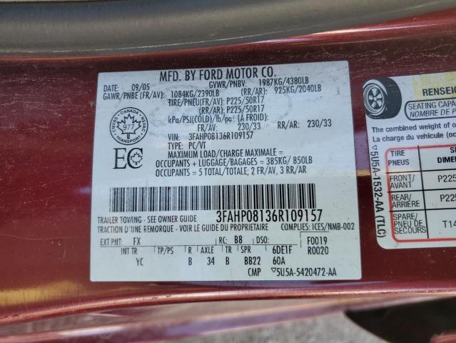 Photo 11 VIN: 3FAHP08136R109157 - FORD FUSION 