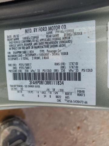 Photo 11 VIN: 3FAHP08138R111834 - FORD FUSION 