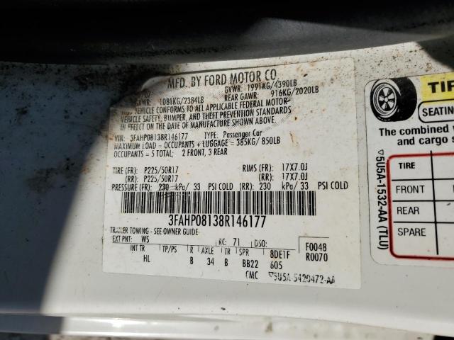 Photo 11 VIN: 3FAHP08138R146177 - FORD FUSION SEL 