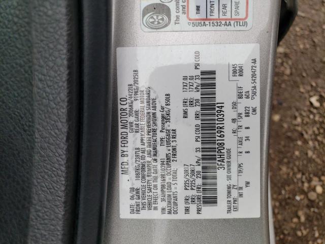 Photo 11 VIN: 3FAHP08169R103941 - FORD FUSION SEL 