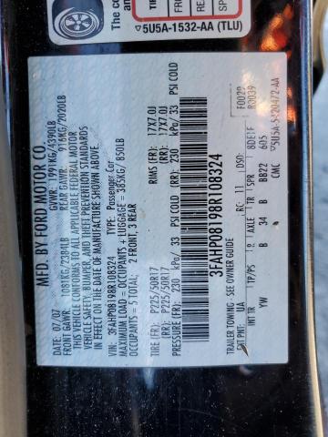 Photo 12 VIN: 3FAHP08198R108324 - FORD FUSION SEL 