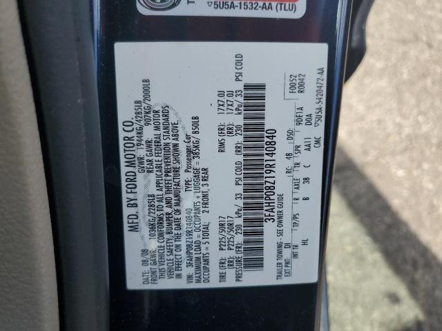 Photo 11 VIN: 3FAHP08Z19R140840 - FORD FUSION 