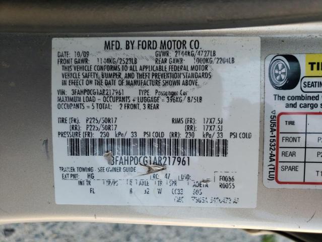 Photo 9 VIN: 3FAHP0CG1AR217961 - FORD FUSION SEL 