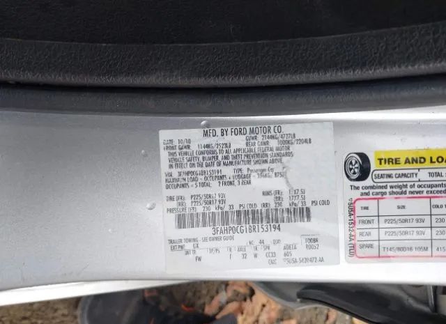 Photo 8 VIN: 3FAHP0CG1BR153194 - FORD FUSION 