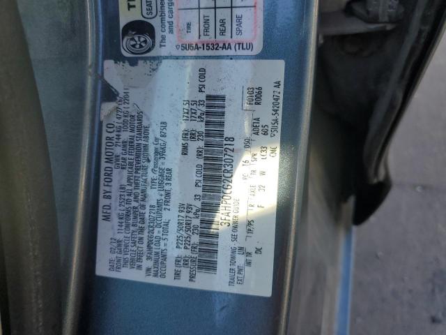 Photo 11 VIN: 3FAHP0CG2CR307218 - FORD FUSION 