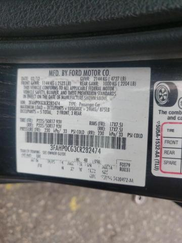 Photo 9 VIN: 3FAHP0CG3CR282474 - FORD FUSION SEL 