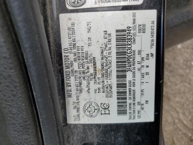 Photo 11 VIN: 3FAHP0CG3CR383949 - FORD FUSION SEL 