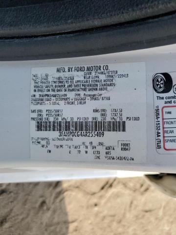 Photo 11 VIN: 3FAHP0CG4AR255409 - FORD FUSION SEL 