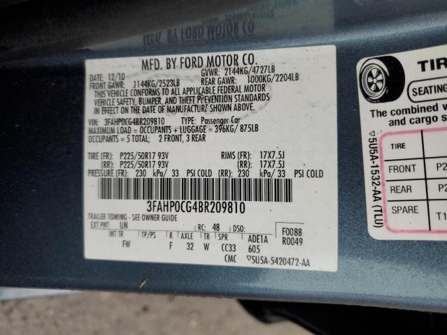 Photo 11 VIN: 3FAHP0CG4BR209810 - FORD FUSION 