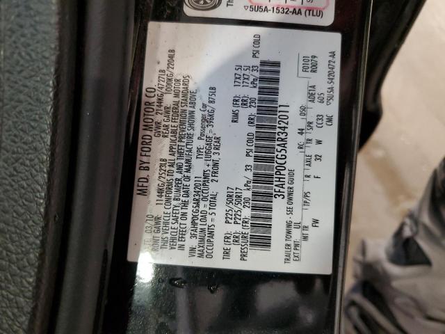 Photo 11 VIN: 3FAHP0CG5AR342011 - FORD FUSION SEL 