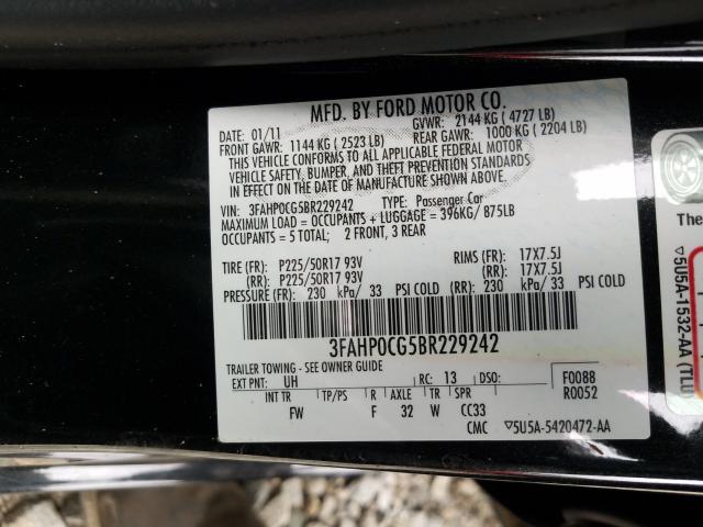 Photo 9 VIN: 3FAHP0CG5BR229242 - FORD FUSION SEL 