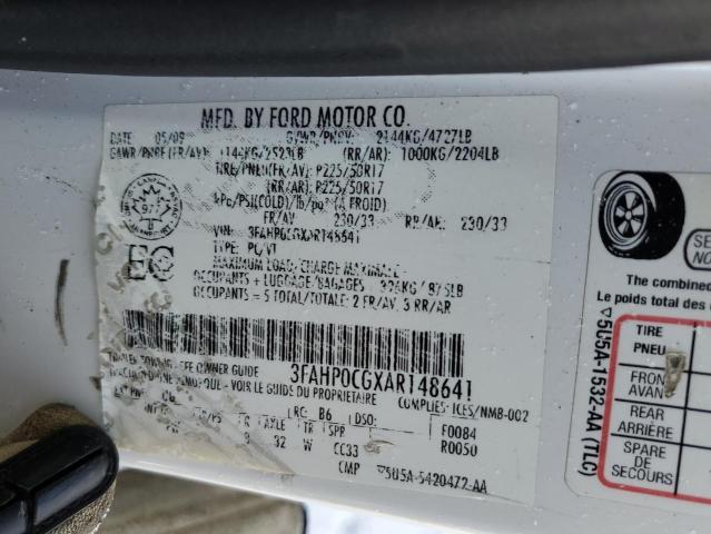 Photo 12 VIN: 3FAHP0CGXAR148641 - FORD FUSION 