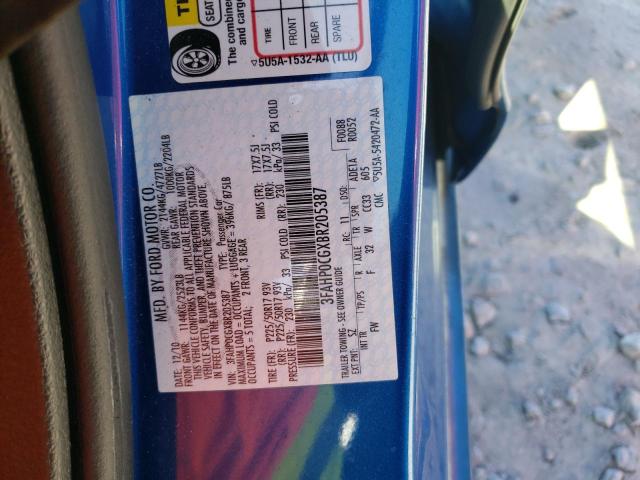 Photo 11 VIN: 3FAHP0CGXBR205387 - FORD FUSION 