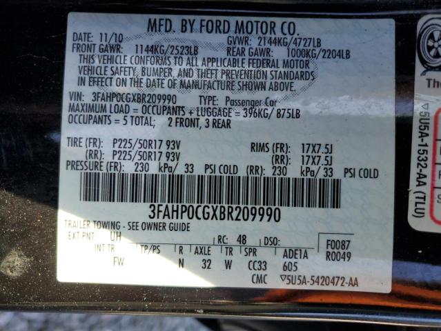 Photo 11 VIN: 3FAHP0CGXBR209990 - FORD FUSION 