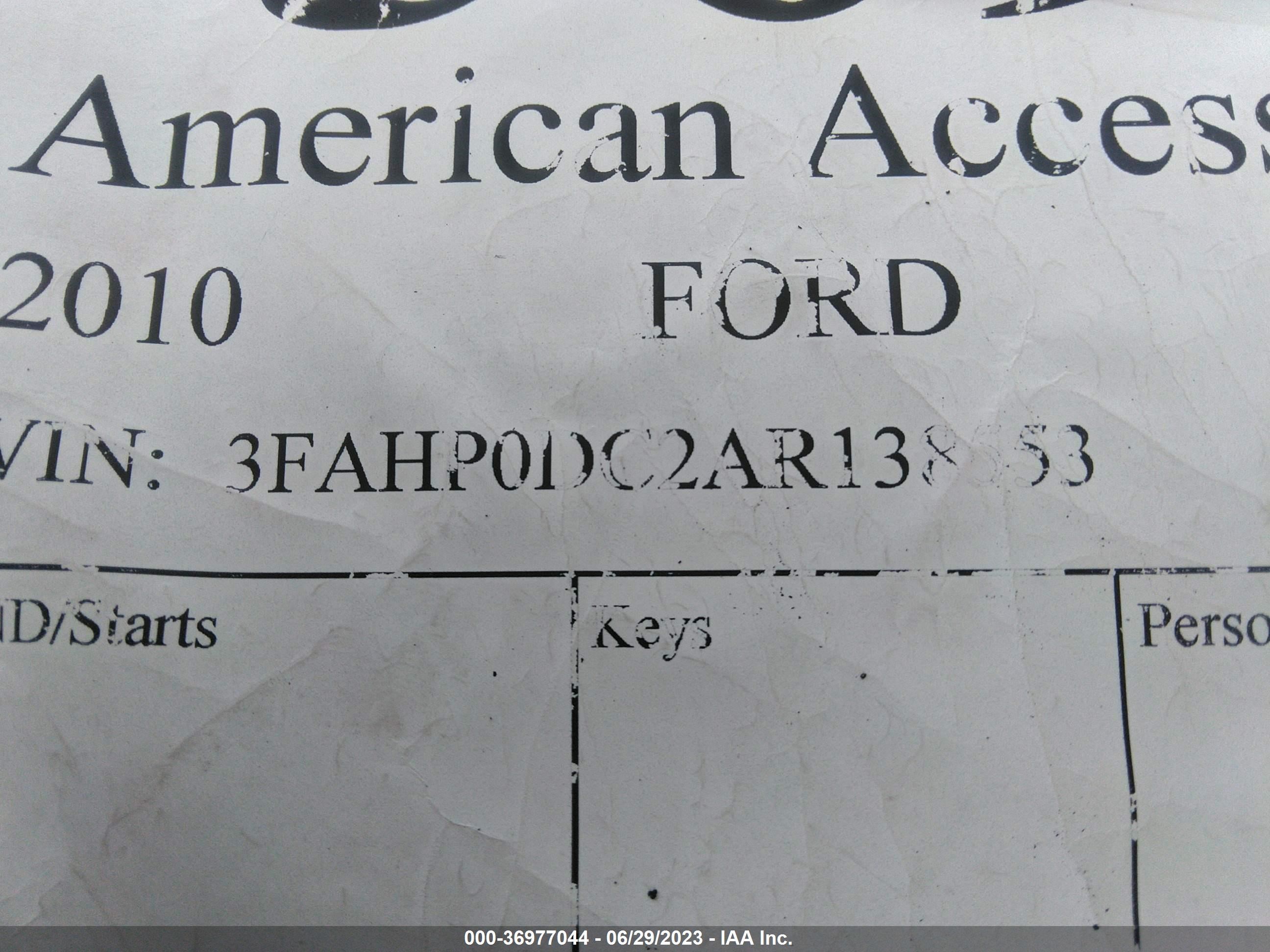 Photo 8 VIN: 3FAHP0DC2AR138553 - FORD FUSION 