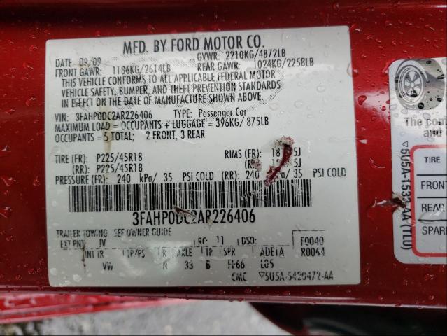 Photo 9 VIN: 3FAHP0DC2AR226406 - FORD FUSION SPO 