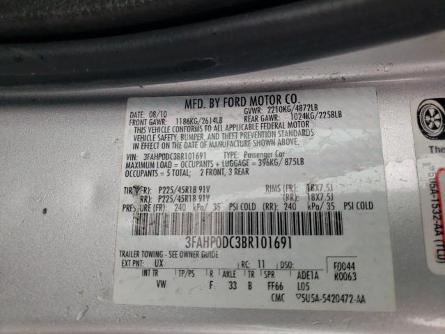 Photo 9 VIN: 3FAHP0DC3BR101691 - FORD FUSION SPO 