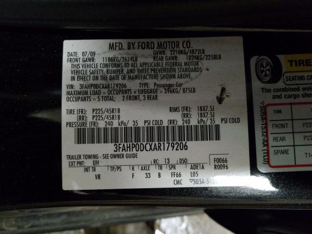 Photo 9 VIN: 3FAHP0DCXAR179206 - FORD FUSION SPO 