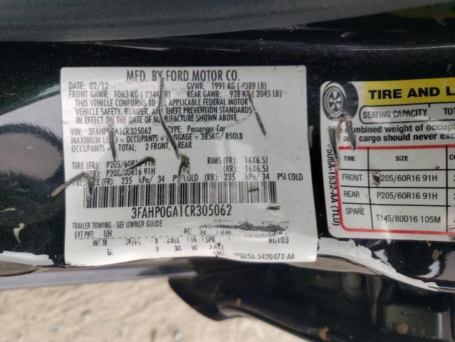 Photo 11 VIN: 3FAHP0GA1CR305062 - FORD FUSION 