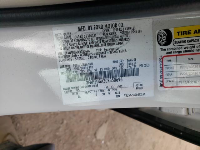 Photo 9 VIN: 3FAHP0GA3CR350696 - FORD FUSION S 