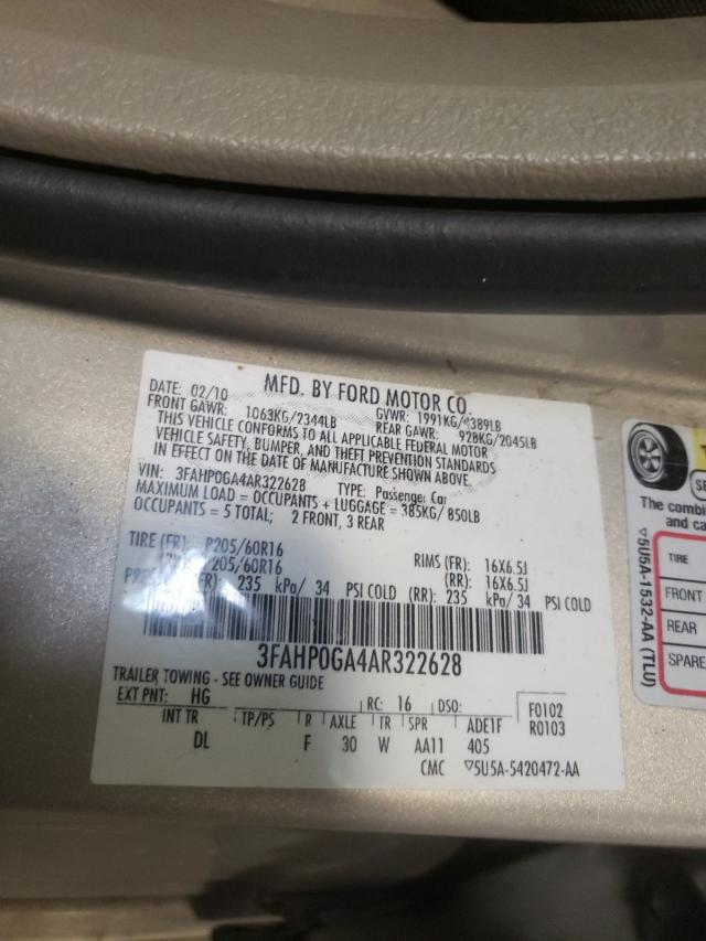 Photo 9 VIN: 3FAHP0GA4AR322628 - FORD FUSION S 