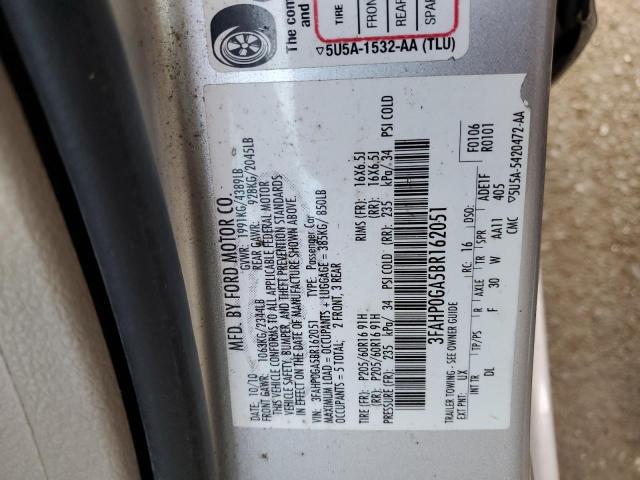 Photo 11 VIN: 3FAHP0GA5BR162051 - FORD FUSION S 