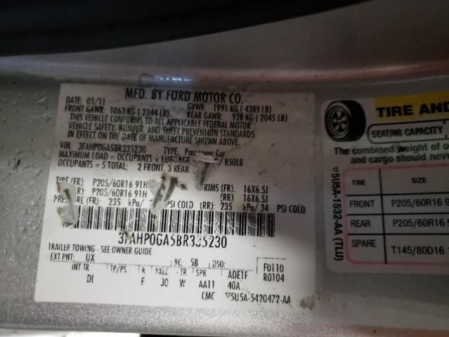 Photo 11 VIN: 3FAHP0GA5BR335230 - FORD FUSION S 