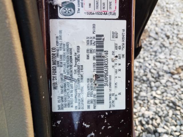 Photo 9 VIN: 3FAHP0GA5BR337768 - FORD FUSION 