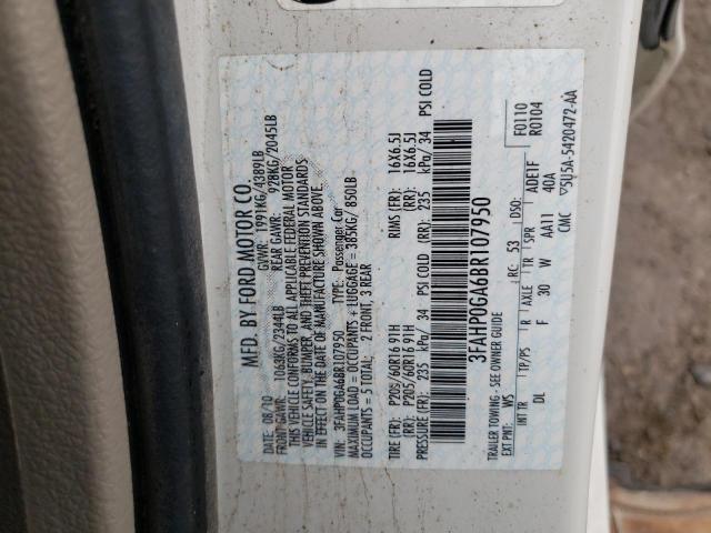 Photo 11 VIN: 3FAHP0GA6BR107950 - FORD FUSION S 