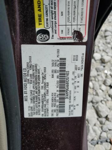 Photo 11 VIN: 3FAHP0GA6BR207403 - FORD FUSION 