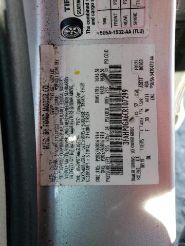 Photo 11 VIN: 3FAHP0GA6CR107299 - FORD FUSION S 