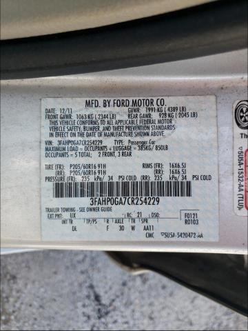 Photo 9 VIN: 3FAHP0GA7CR254229 - FORD FUSION S 