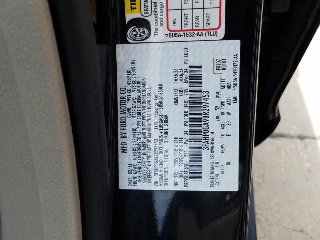 Photo 9 VIN: 3FAHP0GA9BR297453 - FORD FUSION S 