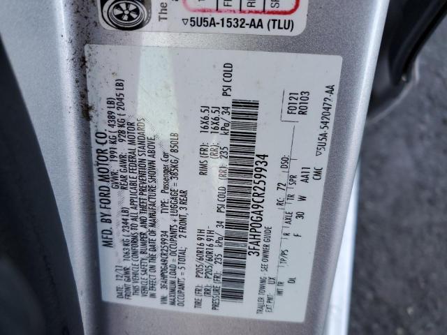 Photo 11 VIN: 3FAHP0GA9CR259934 - FORD FUSION S 