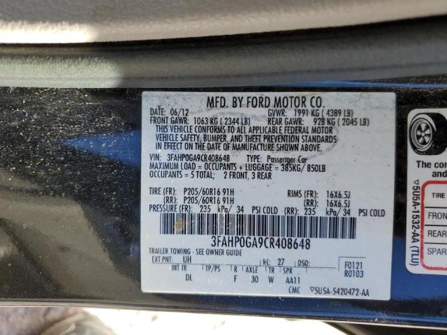 Photo 11 VIN: 3FAHP0GA9CR408648 - FORD FUSION S 