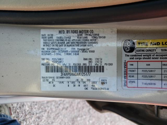 Photo 9 VIN: 3FAHP0HA0AR125177 - FORD FUSION SE 