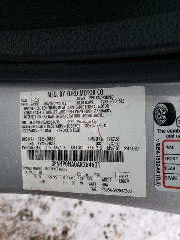 Photo 9 VIN: 3FAHP0HA0AR264631 - FORD FUSION SE 