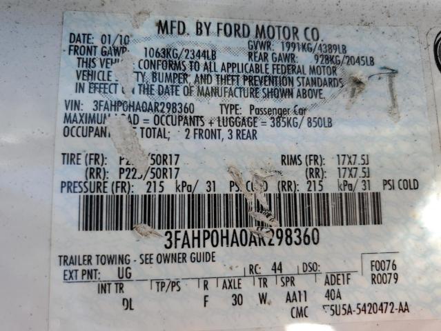 Photo 11 VIN: 3FAHP0HA0AR298360 - FORD FUSION SE 